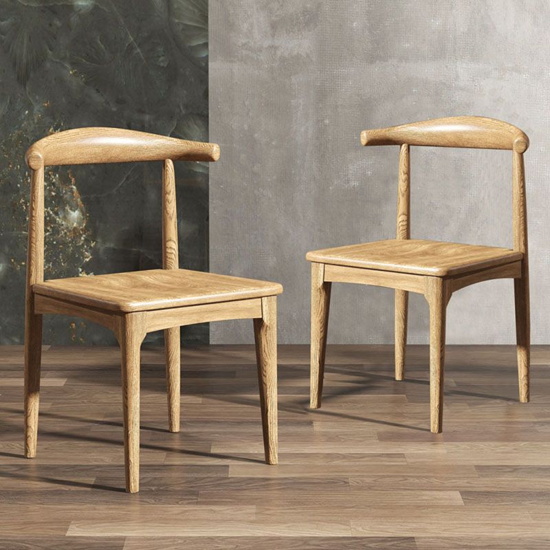 Silla lateral con respaldo abierto de diseño industrial para cocina, silla lateral de comedor de madera