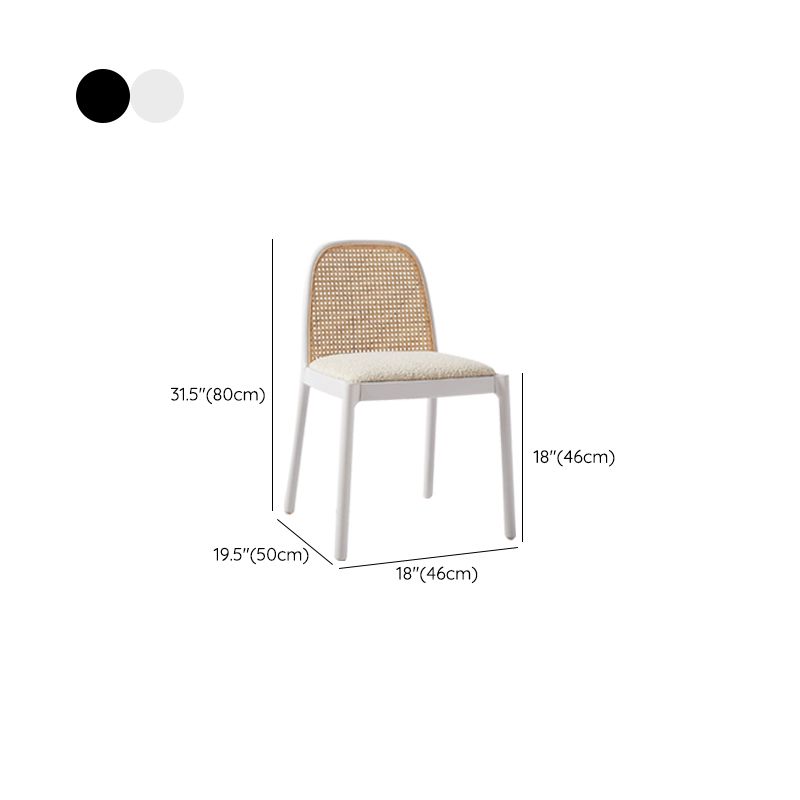 Industrial Upholstered Armless Chair Kitchen Cane Back Side Chair