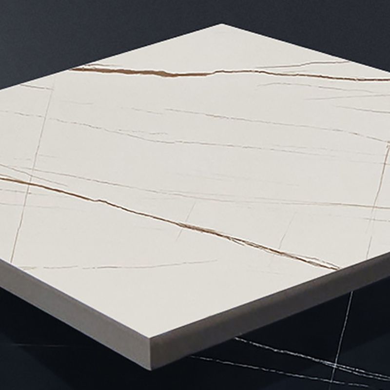 Dining Table Modern White Sintered Stone Bar Table with Storage Shelve