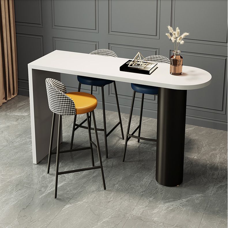 Modern Solid Wood Pub Table Set 1/3/4 Pieces Bar Table with Metal Stools