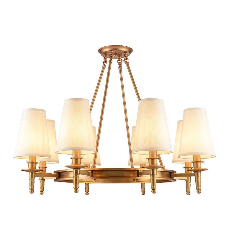 Fabric Contemporary Hanging Light Fixtures Wheel Ceiling Light for Living Room