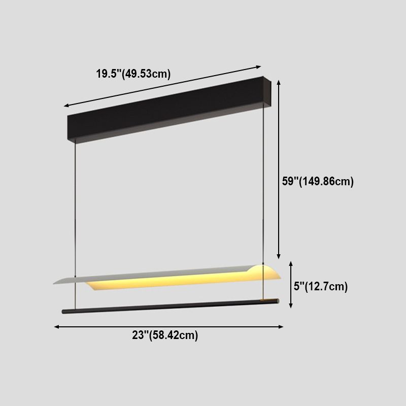 Lámpara de luz de isla de metal blanco de metal lámpara colgante de led de 1 luz de geometría de 1 luces