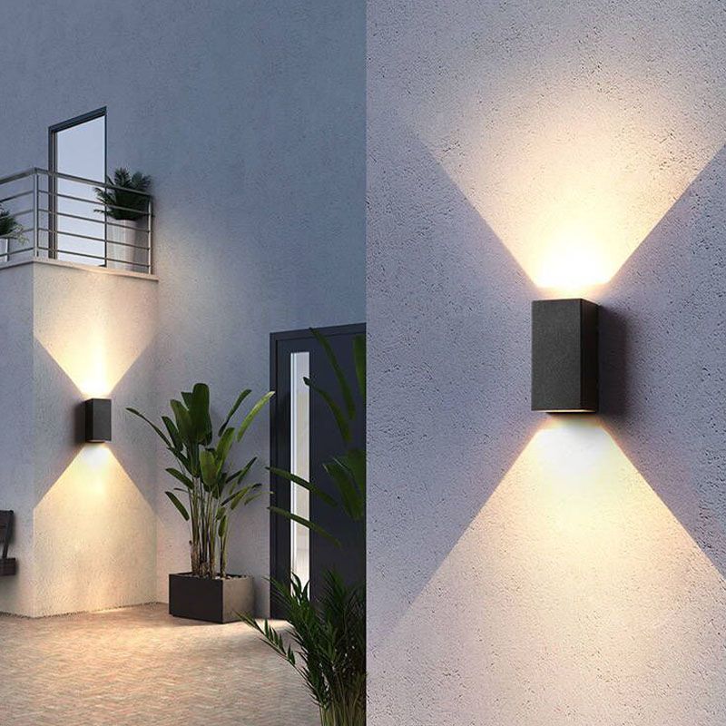 Moderne Metall 2-Licht-Wandhalterung Lampe schwarze Wandleuchten für Balkon