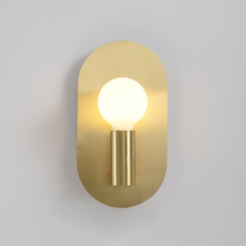 Single Contemporary Golden Finish Metallic Unique Bathroom Vanity Light