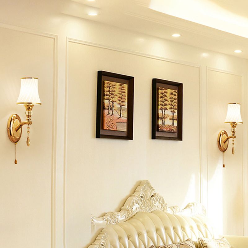 Nordic Style Metal Vanity Light Glass Shade Vanity Lamp for Shower Room