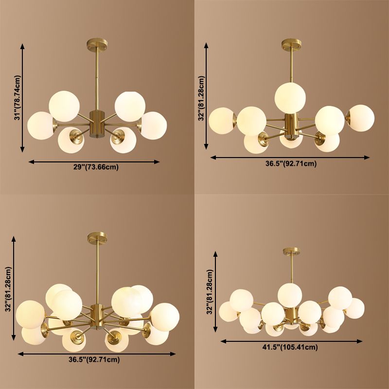 Nordic Glass Chandelier Light Fixtures Restaurant Multi Head Hanging Chandelier