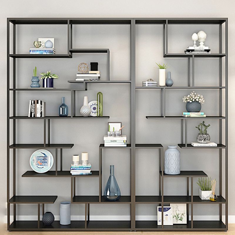 9.84"W Bookshelf Black Open Back Modern Style Bookcase for Home Office