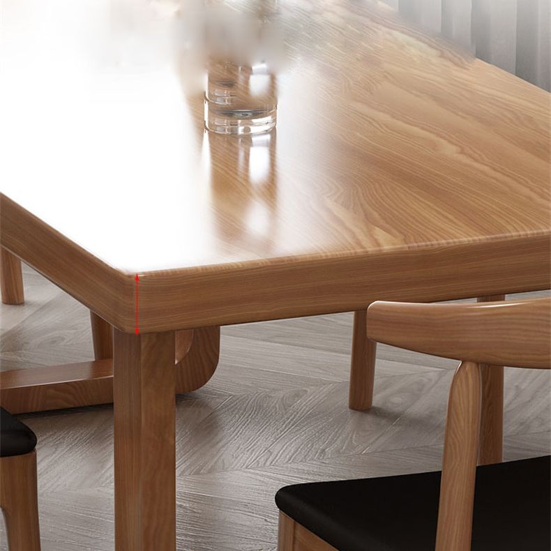 Contemporary Double Pedestal Dining Table Pine Solid Wood Rectangle Dining Table