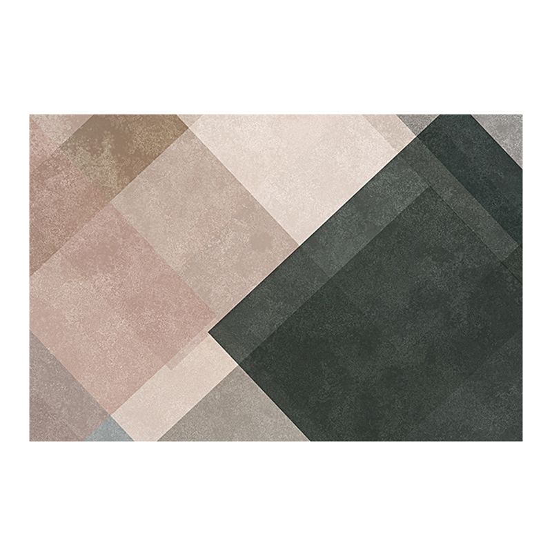 Geometric Indoor Rug Simple Polyester Stain Resistant Area Rug for Living Room