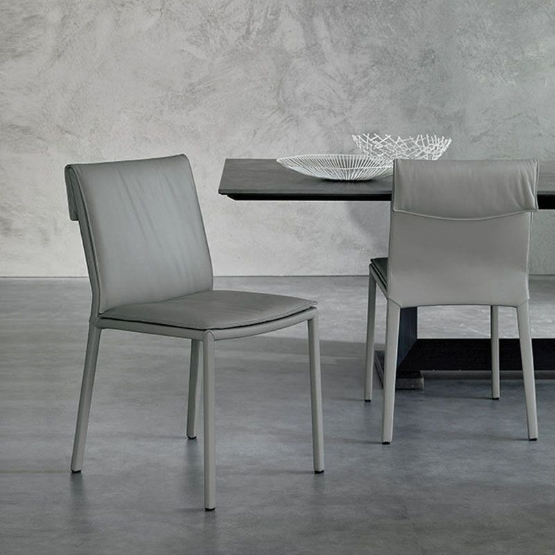 Modern Chairs Dining Armless Chair with Metal Legs for Kitchen