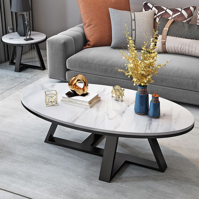 Slate Cross Legs Coffee Table Modern Minimalist Coffee Table