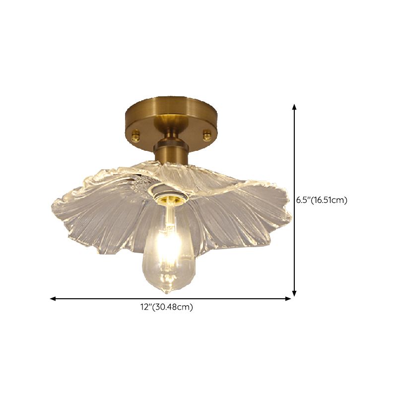 Modern Ceiling Lamp Creative Flush Mount Light Fixture with Glass Shade for Aisle Room