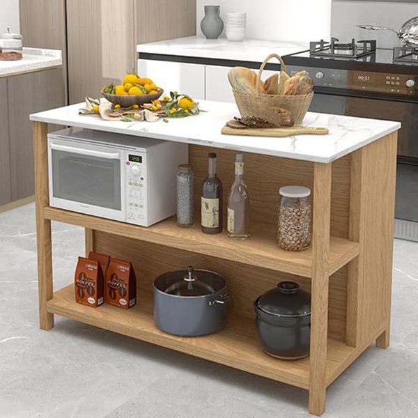 Traditional Stationary Kitchen Island table Wood Kitchen Island table with Drawer