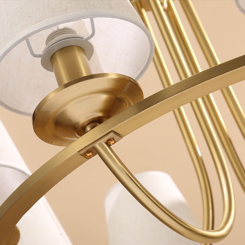 Metal Gold Ceiling Suspension Lamp Tapered Traditional-Style Chandelier Lighting Fixture