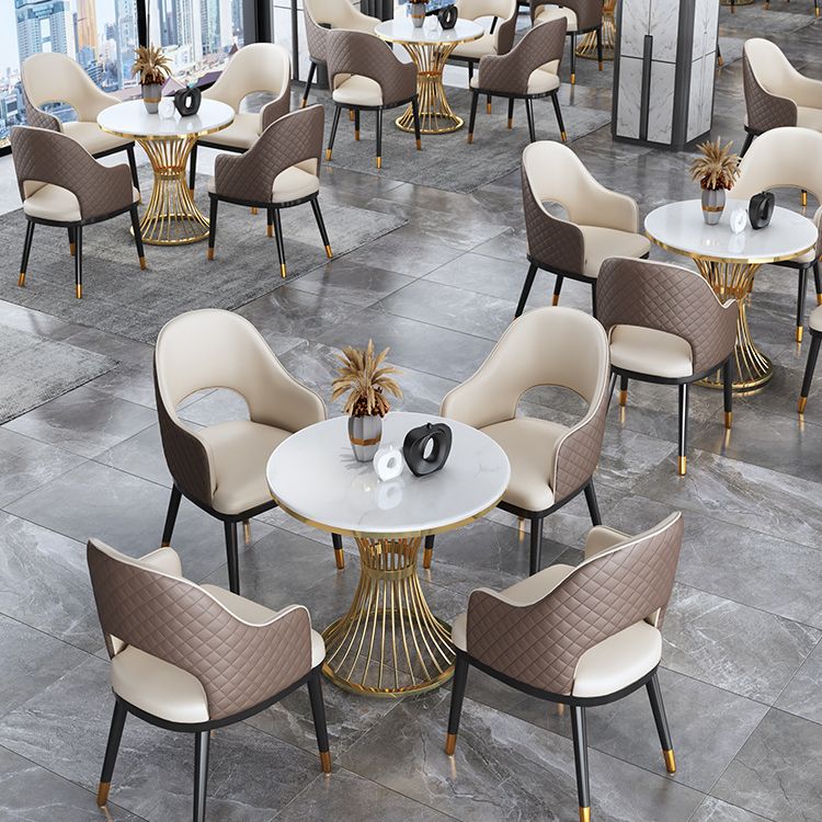 Glam White Sintered Stone Dining Table Set 1/2/3/4/5 Pieces Dining Set for Home Use