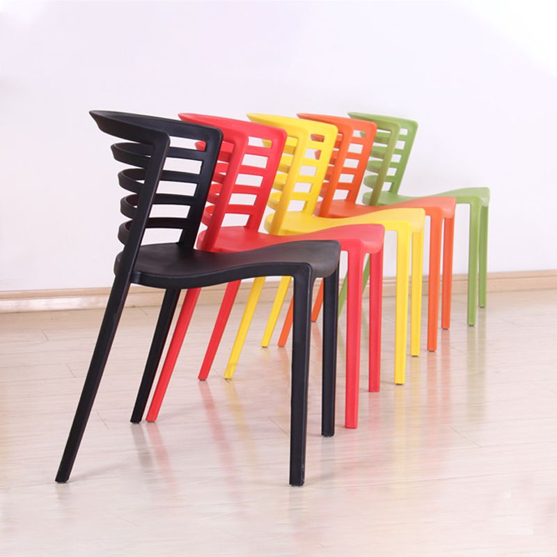 Contemporary Style Armless Chair Plastic Side Chair for Dining Room