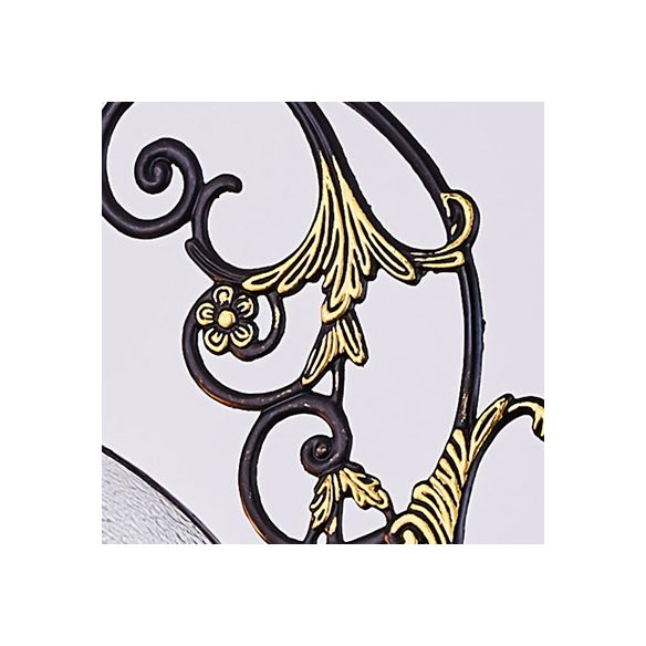 Plafonnier pétale traditionnel avec abat-jour en verre teinté, 1 diamant bleu clair/semi-encastré givré en noir/blanc