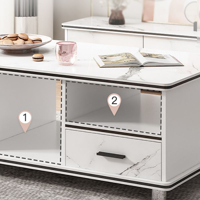 Artificial Wood Coffee or End Table Rectangular Coffee Table with Storage