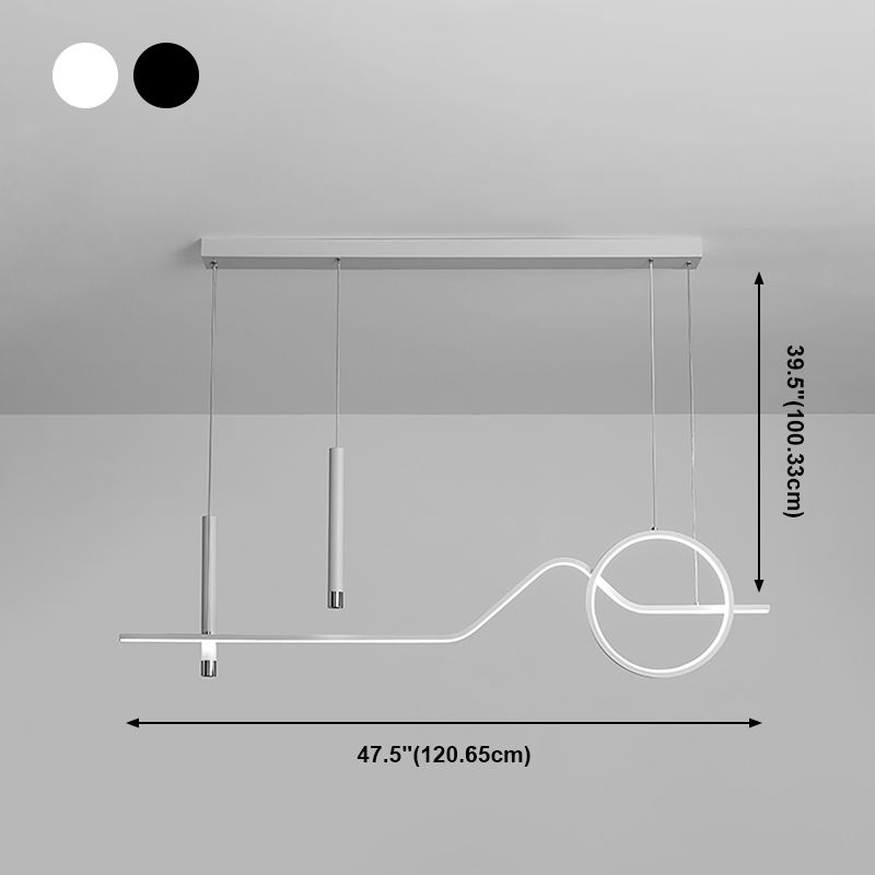 Illuminazione dell'isola geometrica contemporanea Metal 4 Light Segret Isola Light