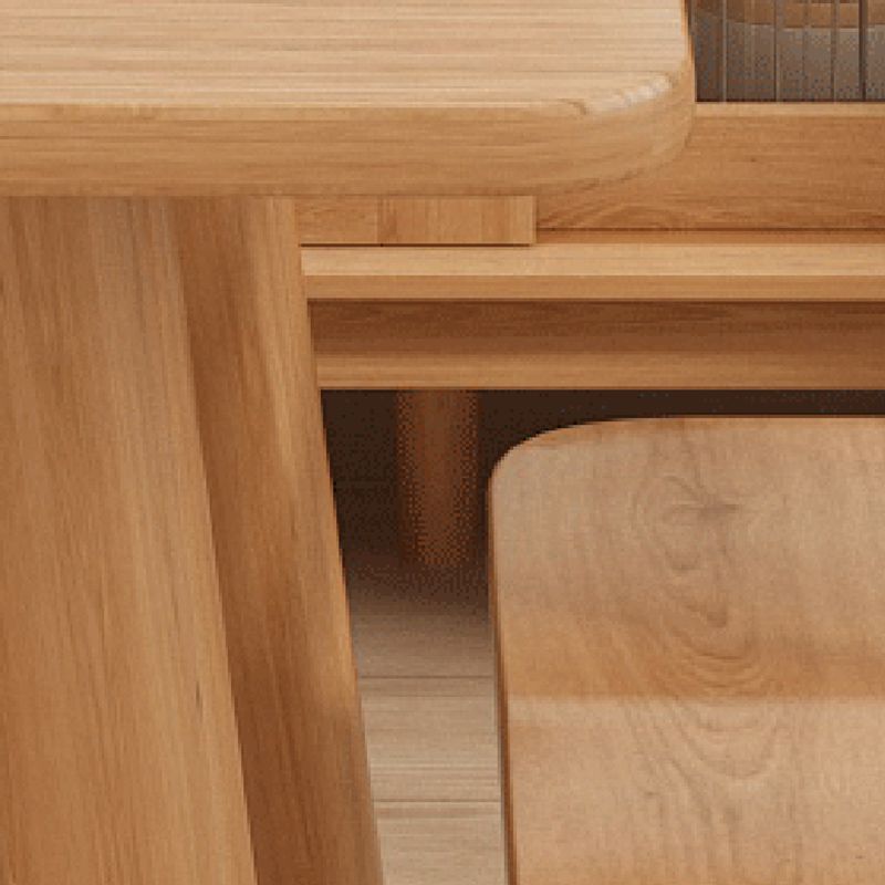 Solid Wood Dining Set 1/5 Pcs Rectangle Dining Table with Slat Back Chairs