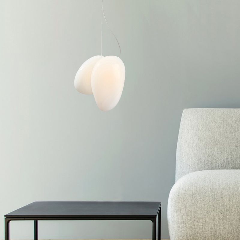 Lámpara colgante apilada de vidrio blanco contemporáneo 1 cabezal que colgaba la luz del techo para el comedor