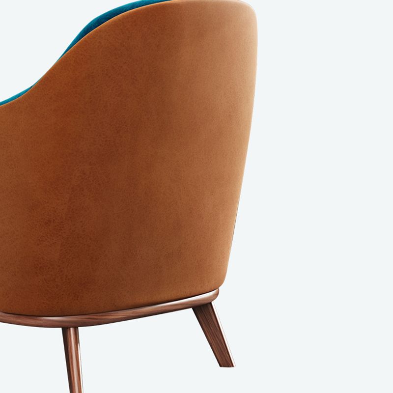 Contemporary Wingback Chair with 4 Solid Wood Legs and Tight Back