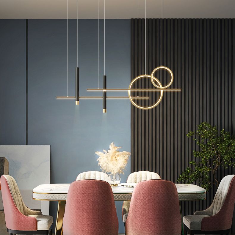 Wrought Iron LED Island Pendant Light in Modern Creative Style Silica Gel Ceiling Light for Dining Room