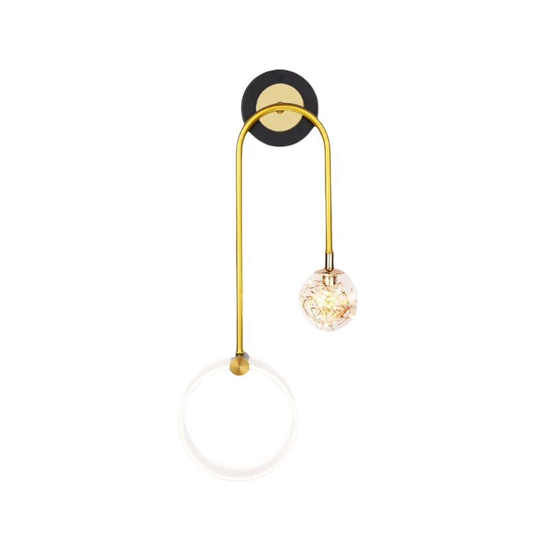 2-Light Round Wall Lighting Ideas Modern Style Metal Wall Mount Lamp