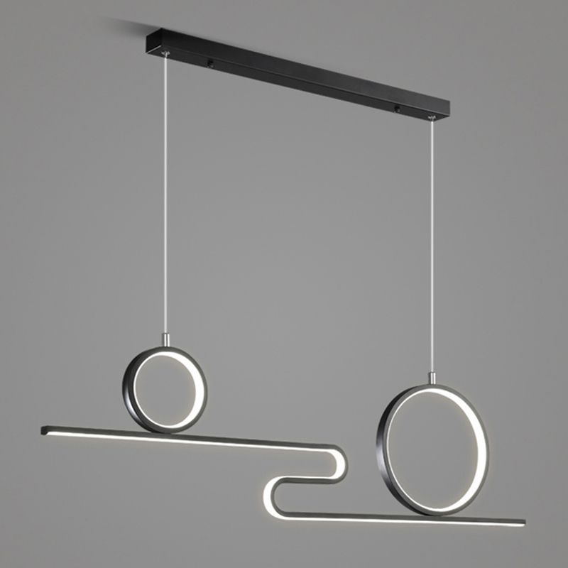 Luces de la isla de forma lineal Luces de estilo contemporáneo 3 accesorios de iluminación colgante de luz