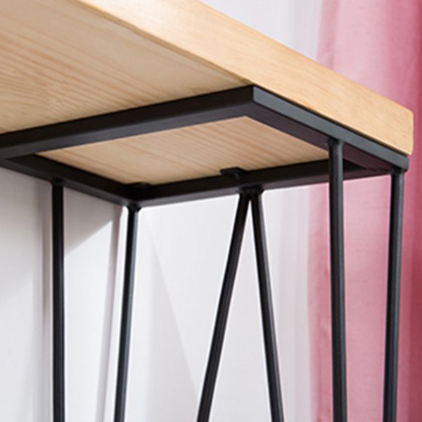 Rectangle Bar Table Modern Solid Wood Bar Height Table with Shelves