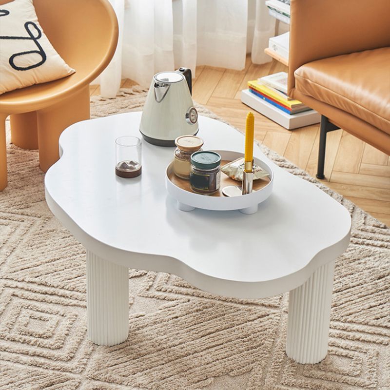 Modern Free Form 3/4 Legs Coffee Table White Wood Coffee Table Set