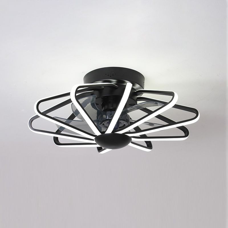 Metall Lineare Lüfterbeleuchtung minimalistische künstlerische Schlafzimmer LED Semi Flush Deckenleuchte