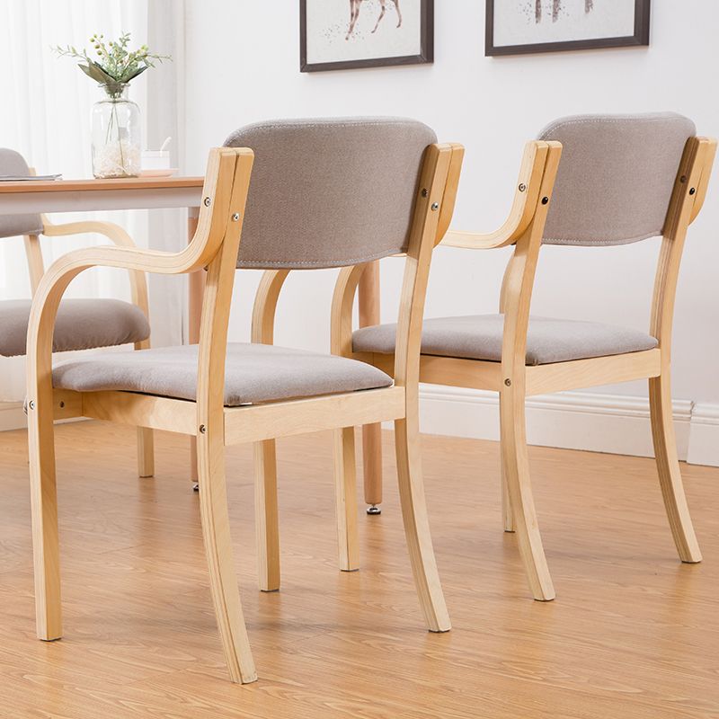 Home Scandinavian Arm Chair Open Back Wood Upholstered Dining Room Chair