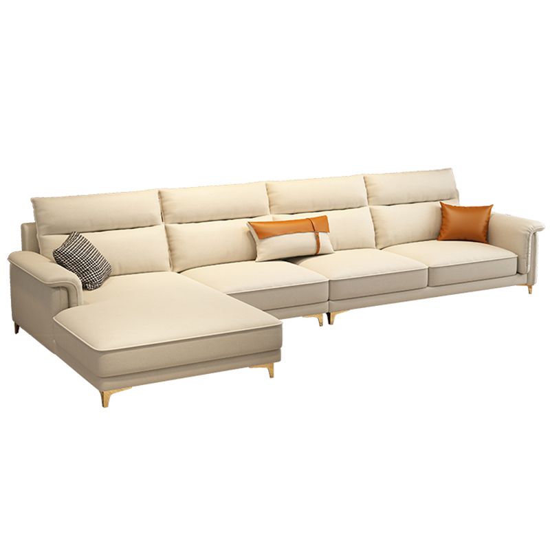 Glam Faux leather Sectionals Pillow Top Arm Sectional Sofa for Living Room