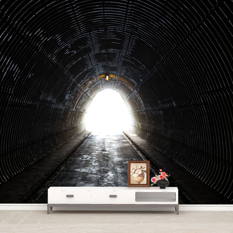 Dark Color Spatial Extension Mural Wallpaper Moisture Resistant for Sitting Room