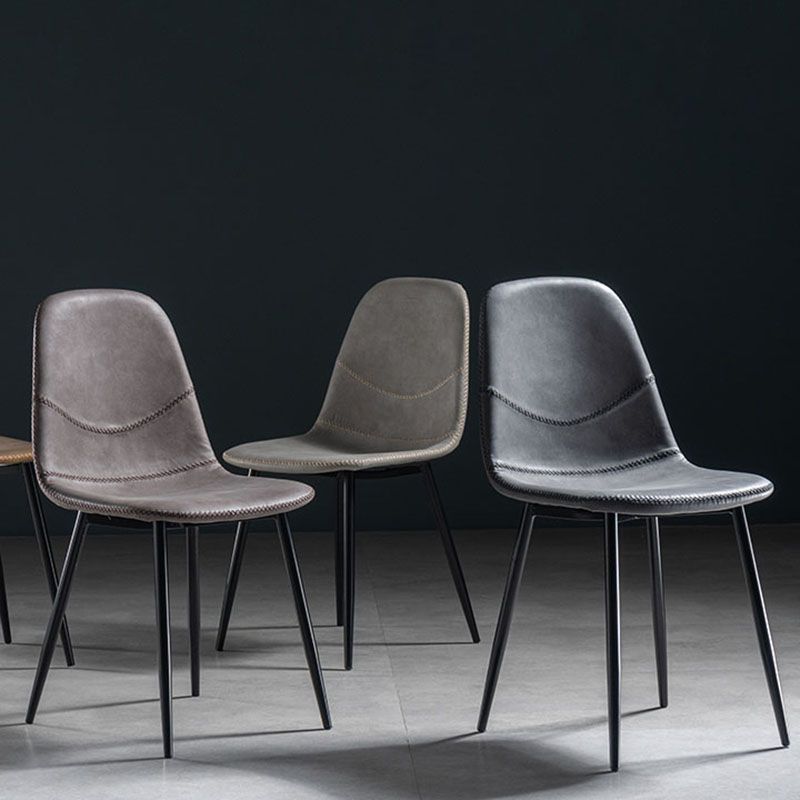 Silla de estilo moderno, silla sin brazos con patas de metal para cocina