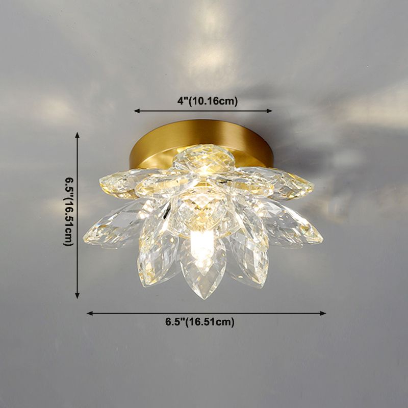 Plafonnier en forme de géométrie moderne en cuivre, 1 lumière, montage encastré avec trou de 3 "de diamètre pour balcon