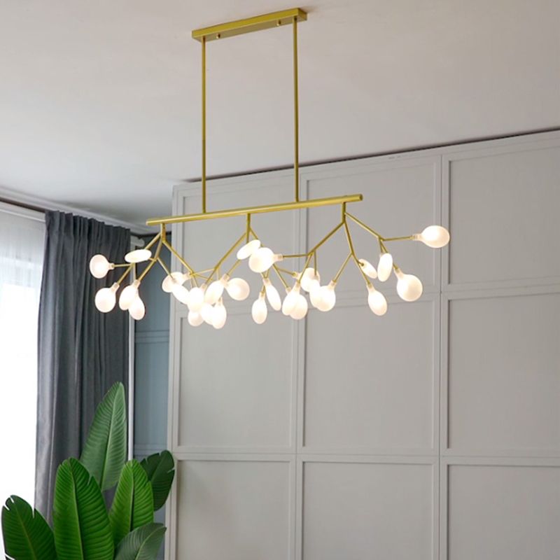 Modern Simple 27-Lights Hanging Lamp Iron Island Light Fixture for Dining Table