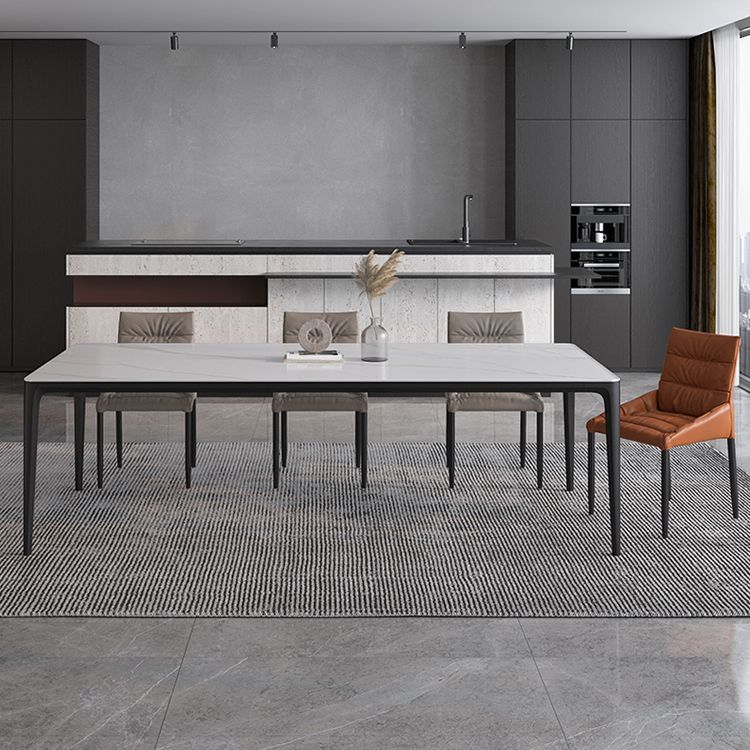 Rectangle Shape Dining Table Industrial Sintered Stone Table with 4 Legs