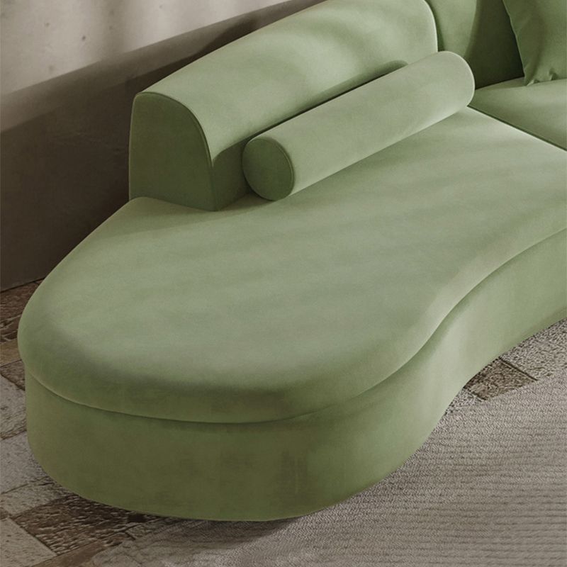 Nordic Style 27.5"H Velvet Armless Sofa& Chaise for Living Room