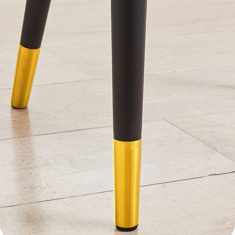 Modern Style Arm Chair Metal Solid Back Dining Chair for Kitchen