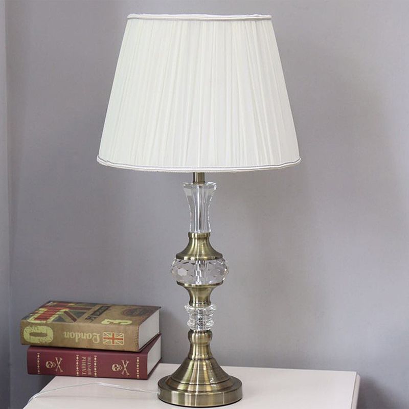 Lámpara contemporánea de 1-bulb nocturna de oro de oro con acento de cristal con acento de cristal