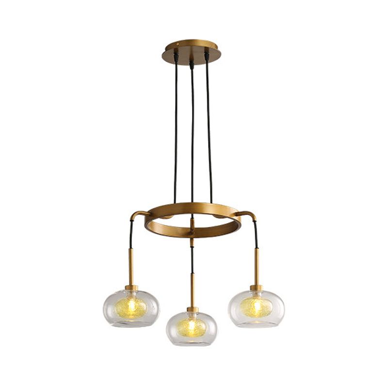 White/Gold Wagon Wheel Chandelier Farmhouse Clear Glass 3/6/8 Heads Pendant Ceiling Light