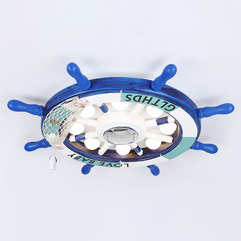 Éclairage encastré à gouvernail en métal, plafonnier LED bleu de Style méditerranéen