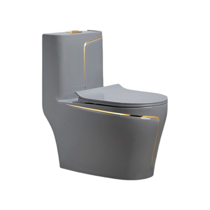 Traditional Flush Toilet Siphon Jet One-Piece Toilet with Slow Close Seat