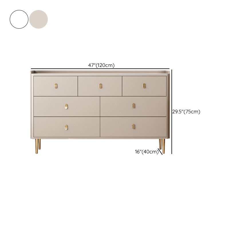 Glam Horizontal Double Dresser Stone Storage Chest with Drawers for Bedroom