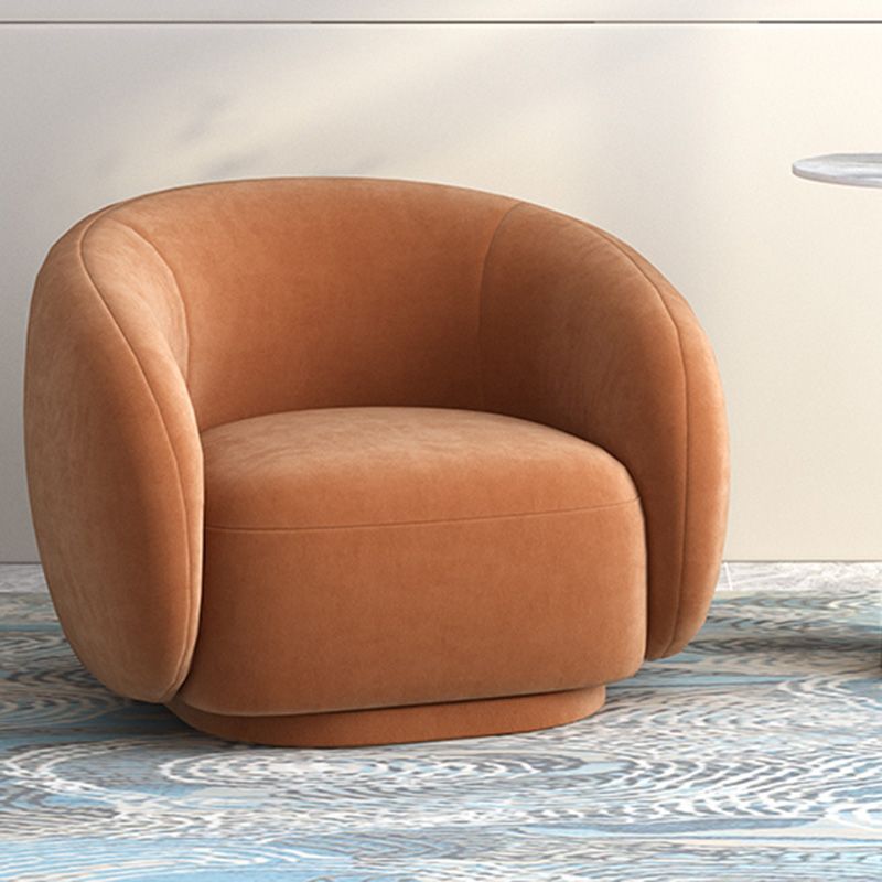 Upholstered Barrel Accent Chair Modern Style Orange Barrel Chair