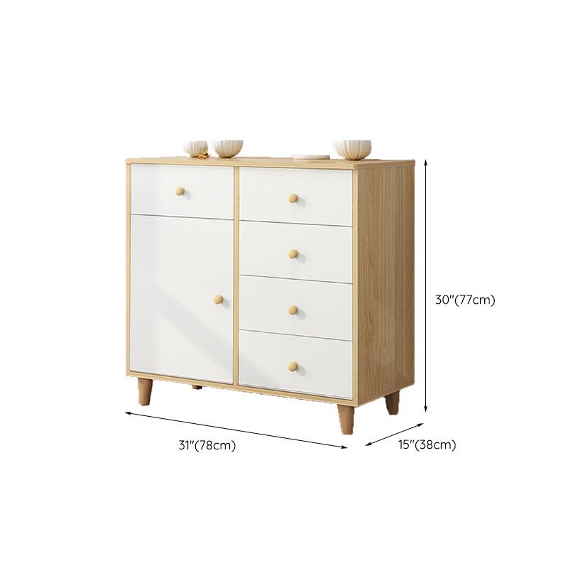 Contemporary Bedroom Chest Engineered Wood Storage Chest with Drawers