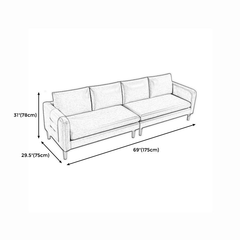 Mordern Square Arm Sofa with Tight Back Convertible Sofa for Living Room, Apartment