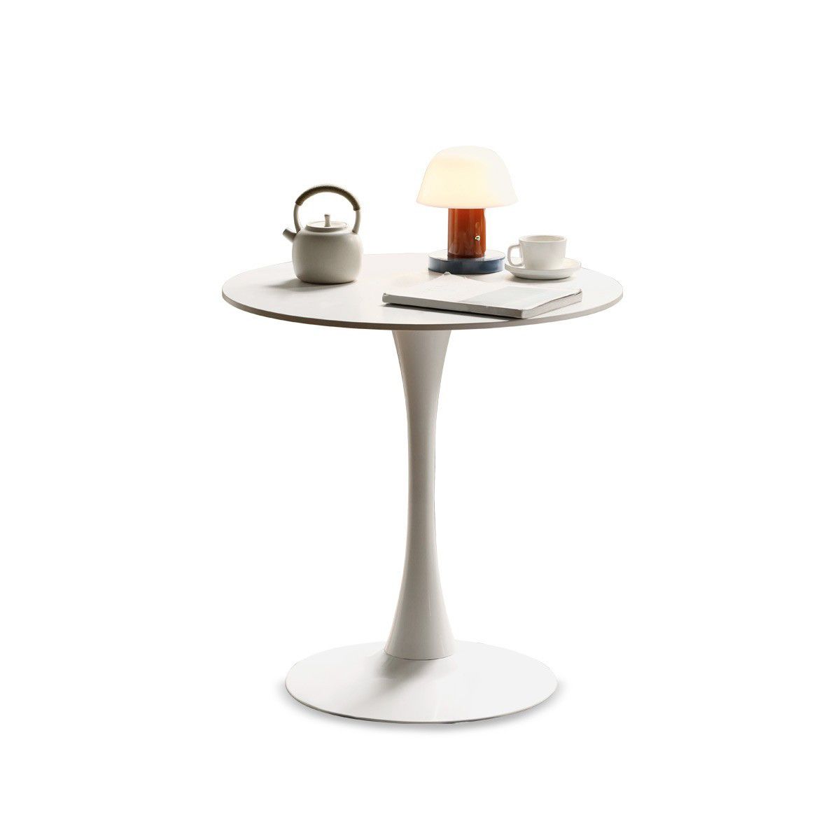 White Round Dining Table Stone Top Dining Table with Tulip Base